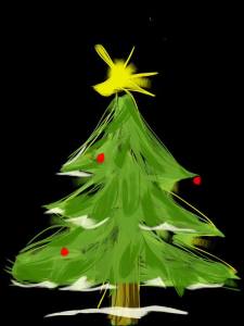 Christmas Tree Finger painting iPad Dec, 2013